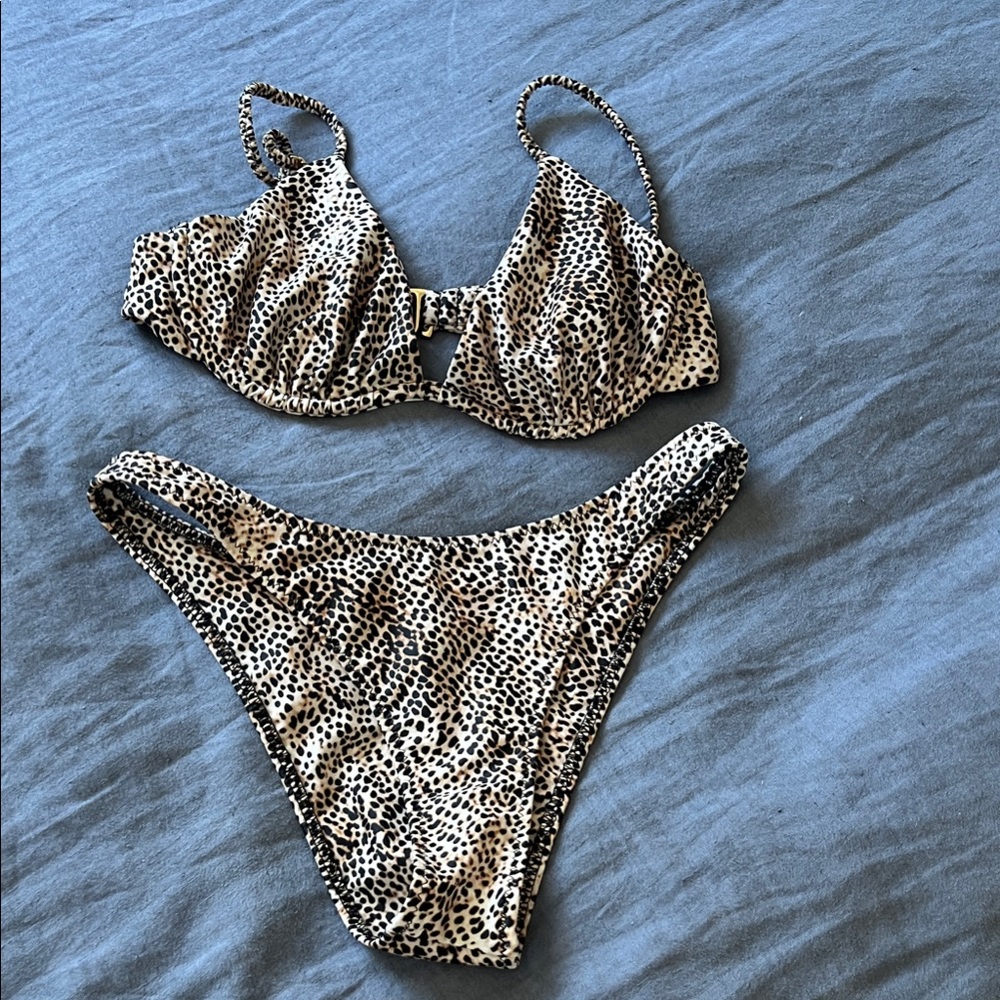 Tori Praver Swimwear Leopard Print Bikini